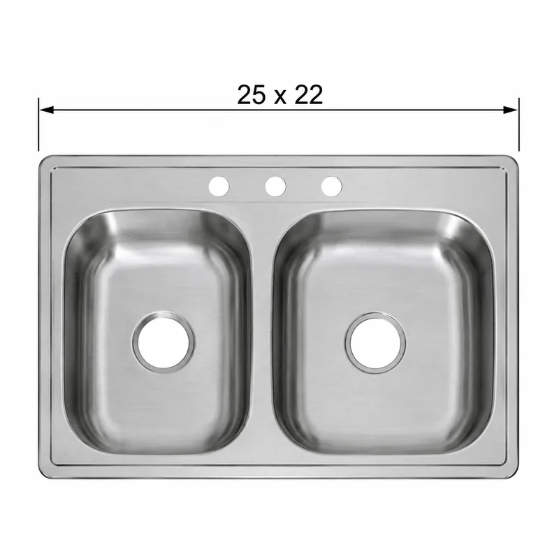 Fregadero Acero Inoxidable Sencillo 25x22x6 — vista 3