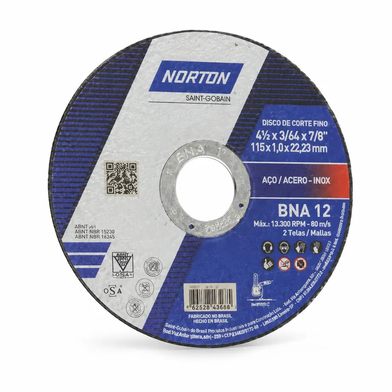 Disco De Corte Plano Fino Norton 7 X 7/8 T41 Bna12