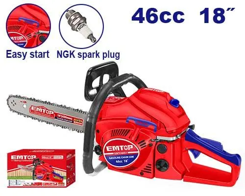 Motosierra 18" 46cc Emtop — vista 2