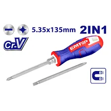 Destornillador 2 En 1 Pl/Str Emtop (Caja De 12)