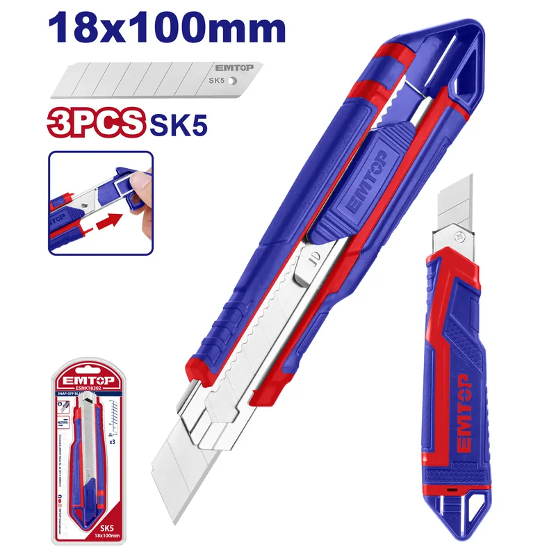 Cuchilla Hoja Snap-Off Sk5 18x100mm Emtop (Caja De 12) — vista 2