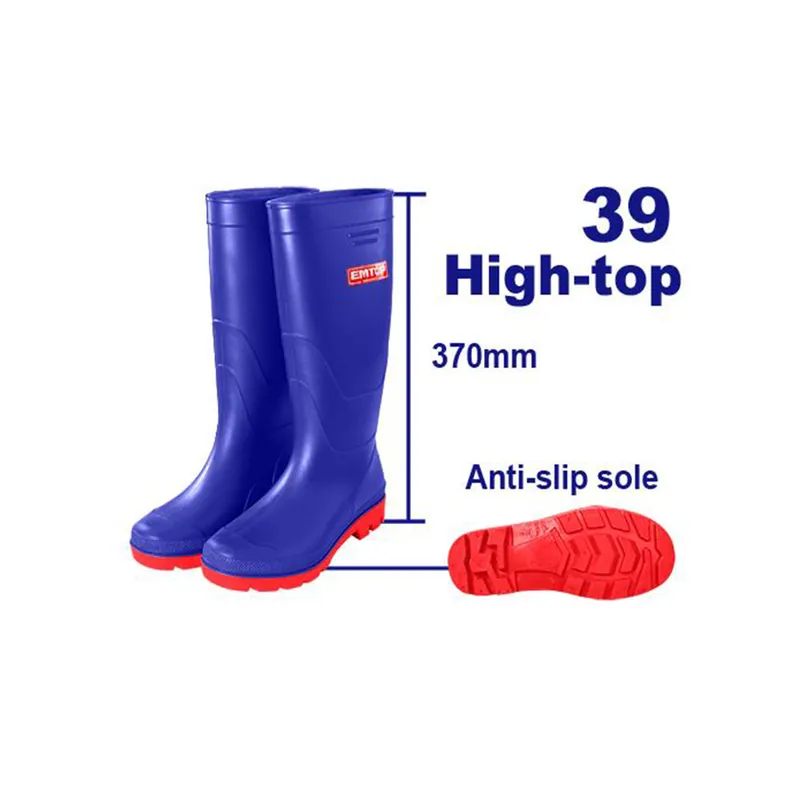 Botas Goma P/Lluvia Pvc/Nitrilo Impermb. Size 39 Emtop