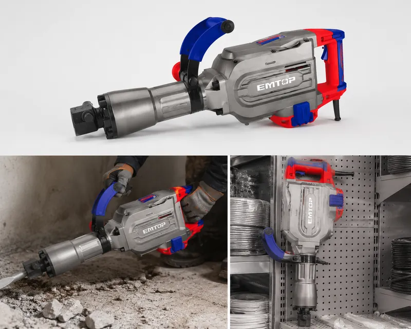 Demoledor Hex 1-1/8 1700w 45j 16kg 1400bpm Con 2 Cincelesá Emtop — vista 2