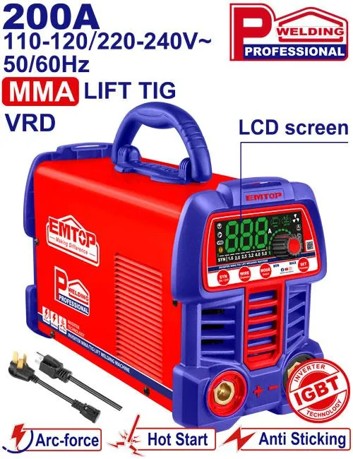 Soldadora Inverter 200a 110/220v Emtop