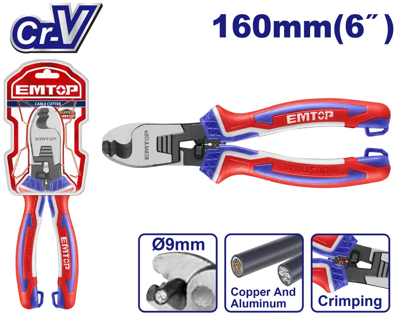 Alicate Corta Cable 6 Pulgadas (160mm) Emtop (Caja De 6) — vista 3